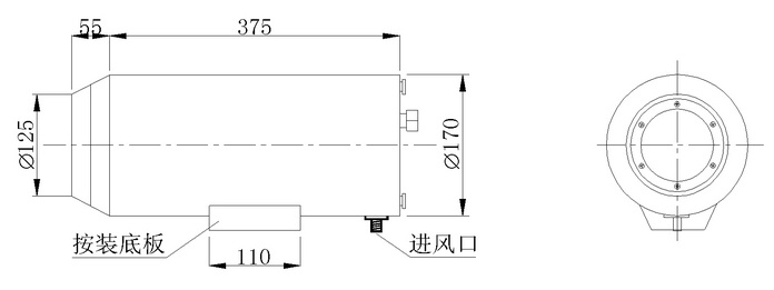 風冷攝像機防護罩尺寸圖